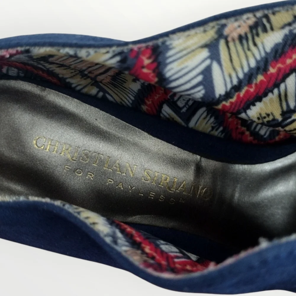 Christian Siriano Women's Blue Peep-Toe Heels Size 6.5
